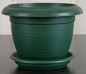 Кашпо с поддоном Терра 1л. Зеленый (Santino)