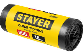 Мешки для мусора STAYER HEAVY DUTY особопрочные, черные 300л. (10шт./уп.) 39157-300