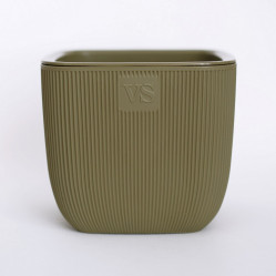 Горшок Фабио с дренажной системой VipSet 4,7л оливка