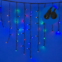 Эл.гирл. Uniel Бахрома 3м. 200светодиод эффект мерцания, соединяемая, разноцв IP67 UL-00003933