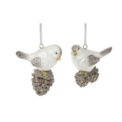 781799 Украшение НГ Птичка на шишке L8 W5,5 H7см