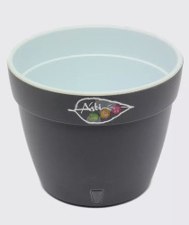 Кашпо АСТИ 1,4л. Антрацит-Белый (Santino)