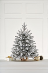 Ель Романовская настольная заснеженная (пенек+мешк.) 0,7м. Max Christmas РОМЗ 07