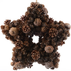 Н60366 подв. Звезда,из шишек,зол/серебр, 7см