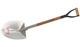 Лопата ЗУБР "Рублевка" алюм.штыковая, заостр.полотно 334х285мм, эвкал.черенок 74см, мет.ручк 39393