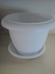 Кашпо с поддоном Терра 1л. Белый (Santino)