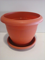 Кашпо с поддоном Терра 9,3л. Терракотовый (Santino)