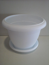 Кашпо с поддоном Терра 9,3л. Белый (Santino)