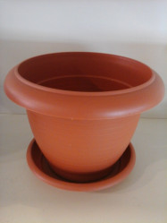 Кашпо с поддоном Терра 1л. Терракотовый (Santino)