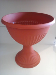 Кашпо-вазон ЛИВИЯ D370мм низкий Терракотовый М3207 (М-пласт.)