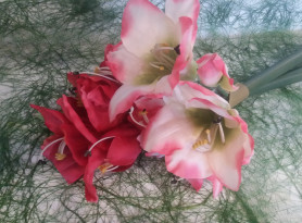 Цветы Dinastel Амариллис 77см (3 цвета,красн,оранж,бел.с каймой) GT0101356