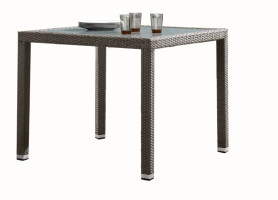 Стол от садовой мебели MG-084 квадратн. алюм.,пластик,стекло