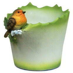 Кашпо Новогоднее с птичкой 1 NY003