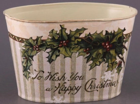 Кашпо металл. овальное Новогоднее FWS9365M (ELZA)