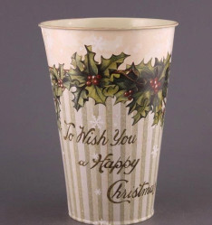 Кашпо металл. круглое Новогоднее FWS9366L (ELZA)