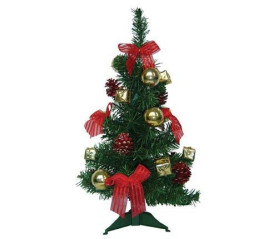 Ёлка украш.45см.бант.,под-ки,шары,шиш.-красн-зол. Н60750