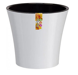 Кашпо АРТЕ 1,2л. Белый-Черный (Santino)