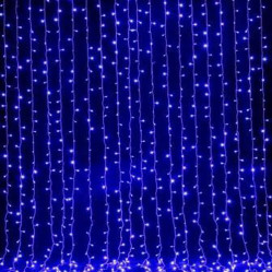 Эл.гирл. Штора, 2,2м. х 1,5м., режим мерцания, 240 Голубых диодов TLN861Blue