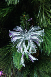 Украшение "Бант", акрил с серебряным блеском 1шт. TLN959