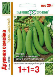 Горох Дружная семейка сахарный (серия 1+1/25гр.) (Гавриш)