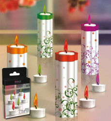 Свечи цветопламенные с подсвечн. 2шт./уп. (красн.,зелен.) GL4001-RG GLOS