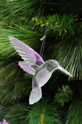 Птичка, акрил с серебряным блеском TLN963