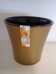 Кашпо АРТЕ 1,2л. Золотой-Черный (Santino)