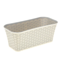 Балконный ящик РОТАНГ 40см с поддоном Белый ротанг М3225 (М-пласт.)