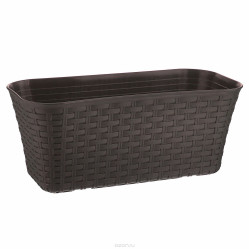 Балконный ящик РОТАНГ 40см с поддоном Коричневый ротанг М3225 (М-пласт.)