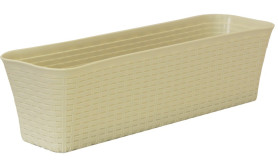 Балконный ящик РОТАНГ 60см с поддоном Белый ротанг М3226 (М-пласт.)