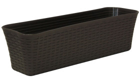 Балконный ящик РОТАНГ 60см с поддоном Коричневый ротанг М3226 (М-пласт.)