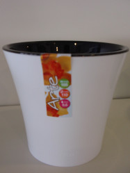 Кашпо АРТЕ 0,6л. Белый-Черный (Santino)