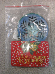 Украшение дерев. Шар снежинка и ангел 4шт./уп. НУ03