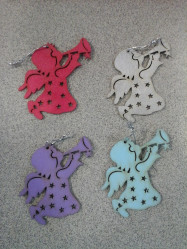 Украшение дерев. Ангел с дудочкой большой 4шт./уп. НУ10