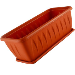 Балконный ящик АЛИЦИЯ 400мм. с поддоном Терракотовый М3214 (М-пласт.)