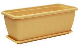 Балконный ящик АЛИЦИЯ 600мм. с поддоном Белая глина М3215 (М-пласт.)