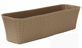 Балконный ящик РОТАНГ 60см с поддоном Бежевый ротанг М3226 (М-пласт.)