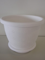 Кашпо Радуга 2 с поддоном белое 1,8л. (ссп)