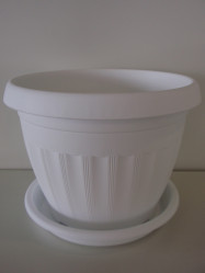 Кашпо Афродита 4 с поддоном белое 3,2л. (ссп)