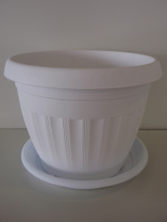 Кашпо Афродита 5 с поддоном белое 4,8л. (ссп)