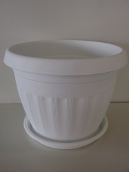 Кашпо Афродита 6 с поддоном белое 8,5л. (ссп)