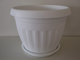 Кашпо Афродита 7 с поддоном белое 11л. (ссп)