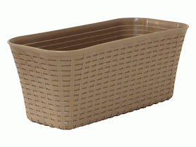 Балконный ящик РОТАНГ 40см с поддоном Бежевый ротанг М3225 (М-пласт.)