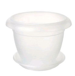 Кашпо с поддоном Терра 1л. Прозрачный (Santino)