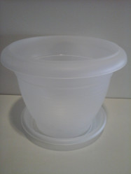 Кашпо с поддоном Терра 2,3л. Прозрачный (Santino)