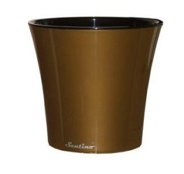 Кашпо АРТЕ 0,6л. Золотой-Черный (Santino)
