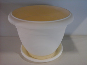 Кашпо с поддоном Терра 9,3л. Крем (Santino)