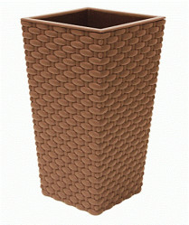 Кашпо РОТАНГ 138х138х250мм Бежевый ротанг М3085 (М-пласт.)