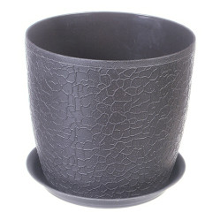 Кашпо ВЕРОНА с поддоном D180мм 3л. графитовый М3097 (М-пласт.)