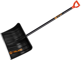 Лопата снеговая FINLAND 500х390х1480мм с дерев. черенком 1358-Ч